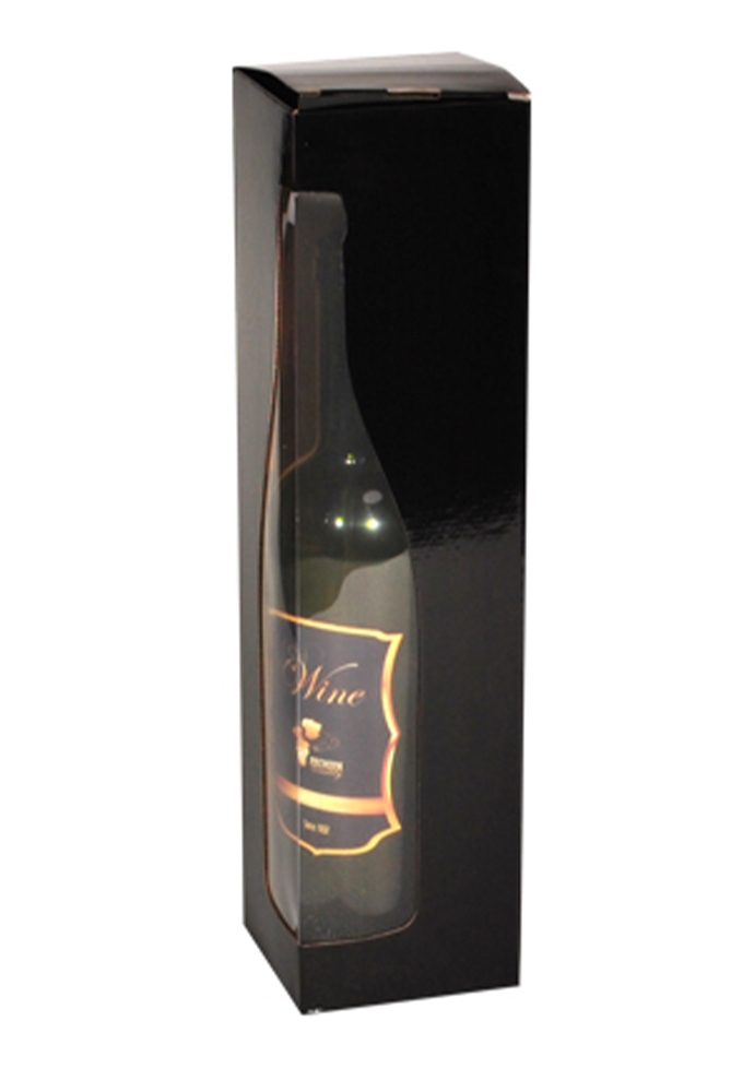 Wijndoos 1 fles Black Shape 9.5x9.5x36cm FSC® 50stuks