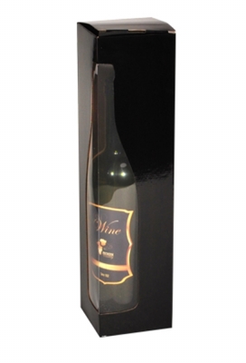 Wijndoos 1 fles Black Shape 9.5x9.5x36cm FSC® 50stuks