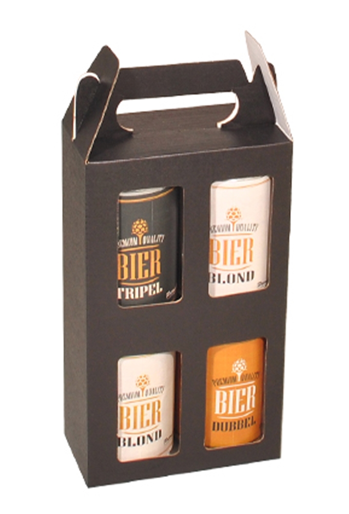 Bierverpakking Zwart Voor 4x 33cl Blikjes FSC® 50stuks