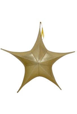 Decoratie Pionbino Stars Goud Zwart 40cm doorsnee Met Koord 1stuks