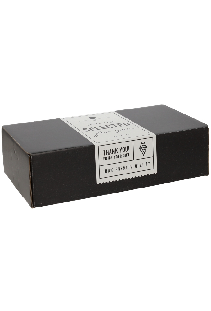 Wijndozen 2-Flessen Selected For You Zwart 33.5x18.7x9.5cm 25stuks