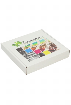 Brievenbusdoos Met Uw Eigen Logo Wit Vierkant 17.5x17.5x2.8cm 10stuks