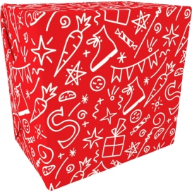Sintpapier Gecoat Sinterklaas Symbool  rood 30cm x 200m 80gr OP IS OP