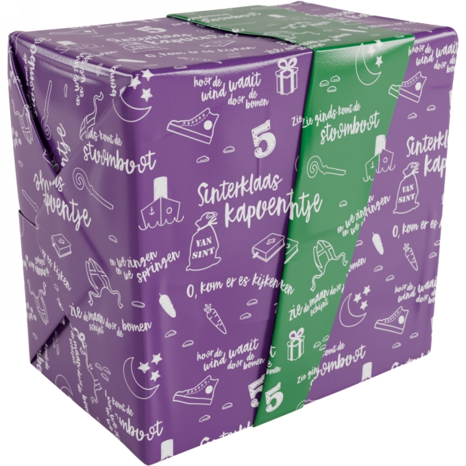 Sintpapier Gecoat Dubbelzijdig Sint Kapoentje 30cm x200m 80gr OP IS OP