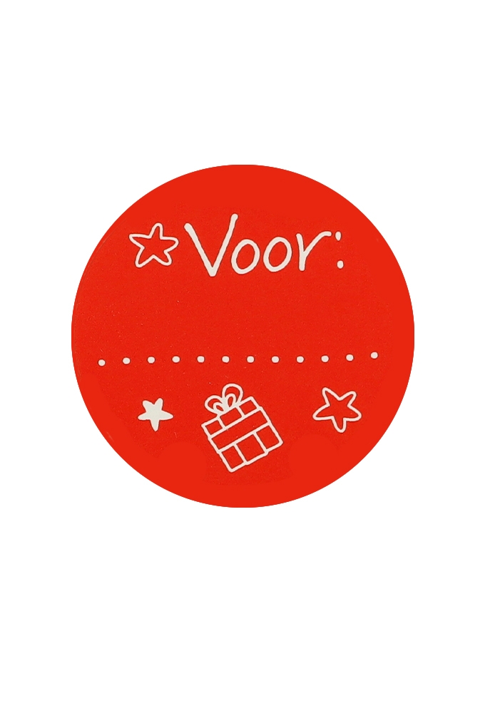 Etiketten Feestdagen Kado Rood Voor 4cm 500stuks OP IS OP
