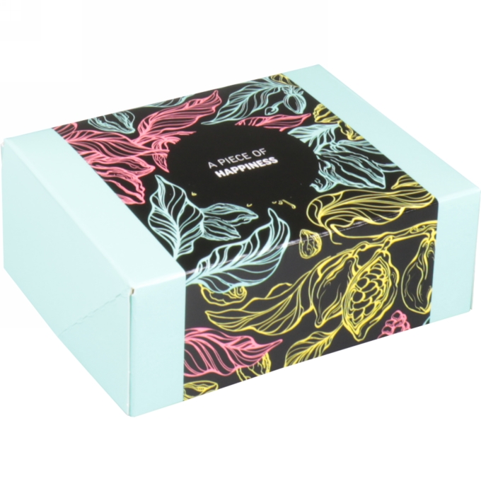 Gebaksdoos Happy Met Klep 15x11.5x5.5cm 250gram 50stuks OP IS OP