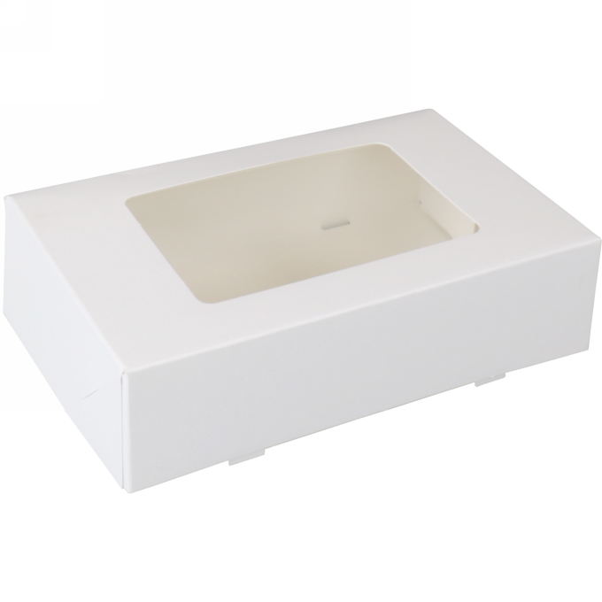 Gebaksdoos Wit Met Klep & Venster 17x12.5x5cm 290gr 250stuks