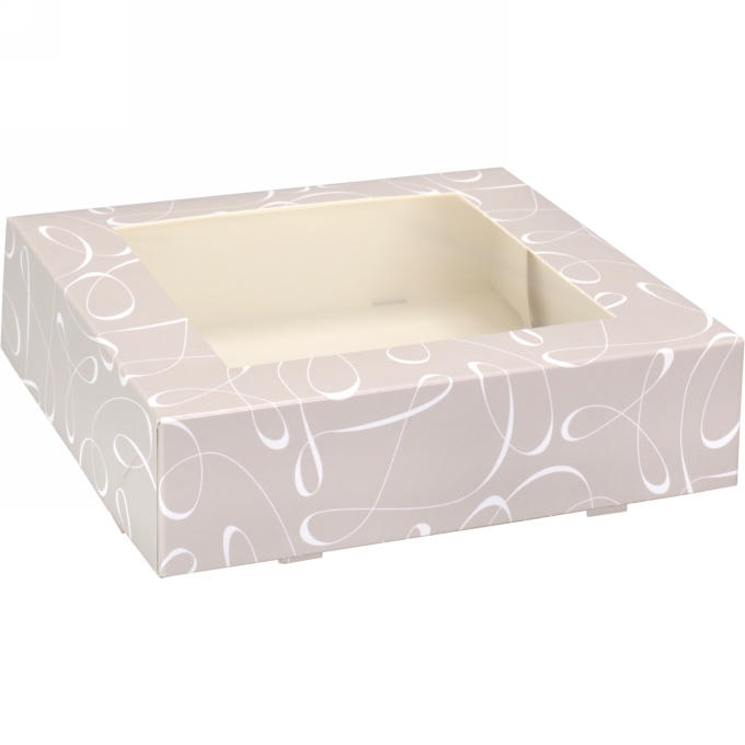 Gebaksdoos Swirl Met Klep 19x19x5cm 250gram 200stuks OP IS OP