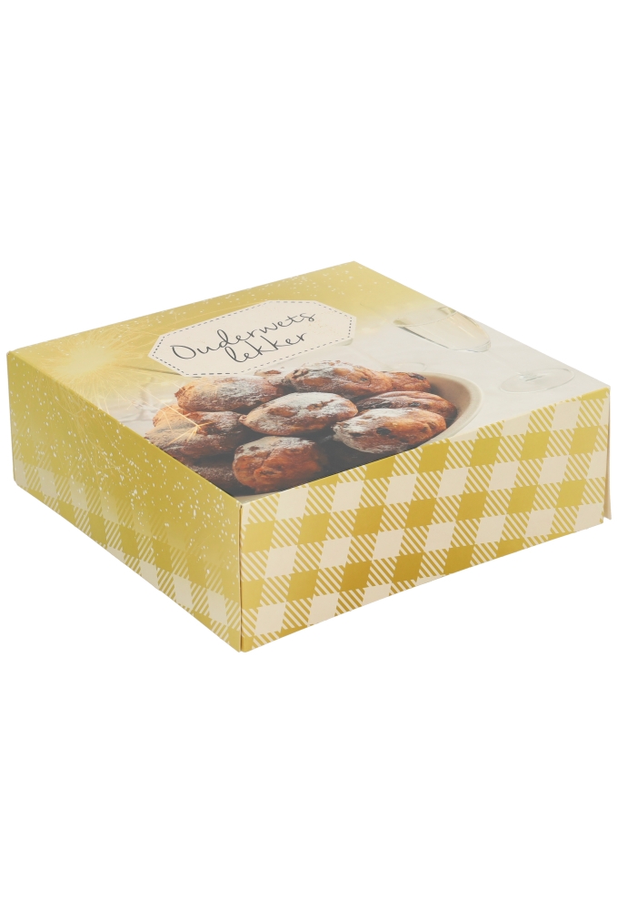 Kerstdoos Oliebollendoos 23x23x8cm 100stuks OP IS OP
