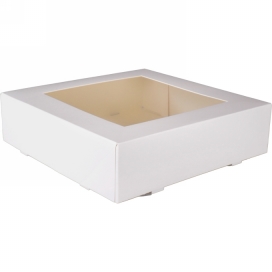 Gebaksdoos Wit Met Klep 19x19x5cm 250gram 200stuks OP IS OP