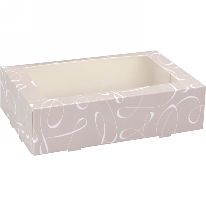 Gebaksdoos Swirl Met Klep 19x12.5x5cm 250gram 200stuks OP IS OP