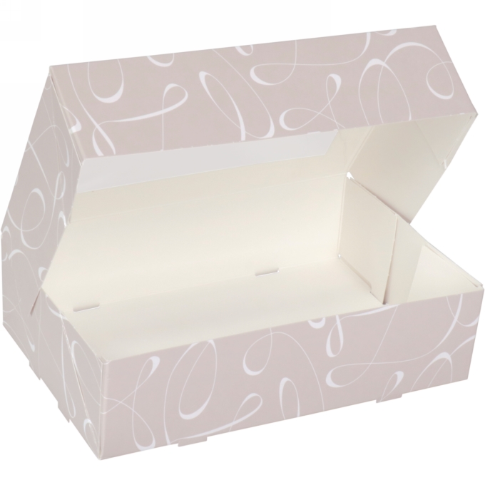 Gebaksdoos Swirl Met Klep 19x12.5x5cm 250gram 200stuks OP IS OP