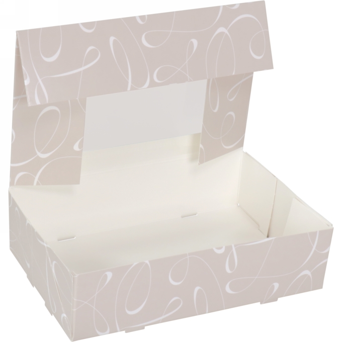 Gebaksdoos Swirl Met Klep 19x12.5x5cm 250gram 200stuks OP IS OP