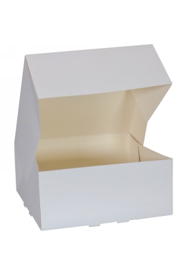 Gebaksdoos Wit Met Klep 21x21x9cm 250gram 150stuks OP IS OP