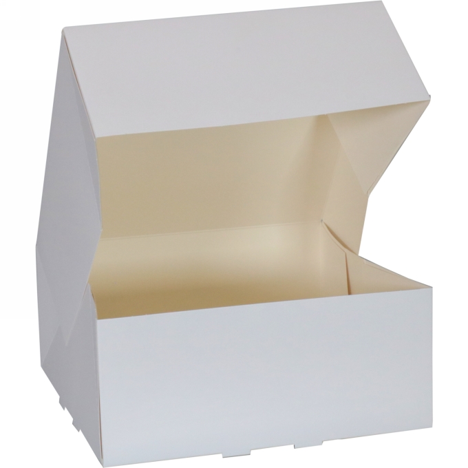 Gebaksdoos Wit Met Klep 21x21x9cm 250gram 150stuks OP IS OP