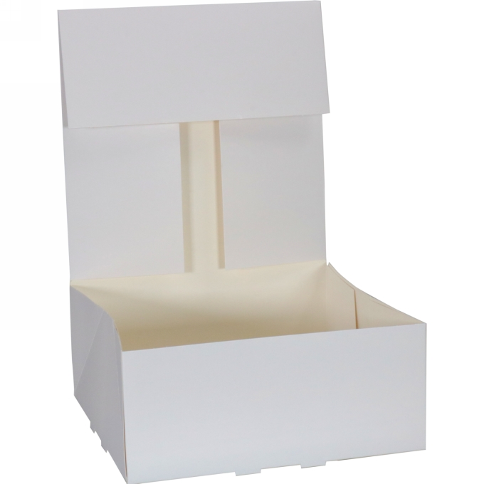 Gebaksdoos Wit Met Klep 21x21x9cm 250gram 150stuks OP IS OP