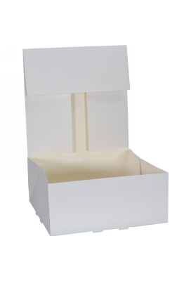 Gebaksdoos Wit Met Klep 21x21x9cm 250gram 150stuks OP IS OP