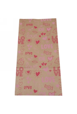 Kadozakje Love Kraft 16x9x31cm 50stuks OP IS OP