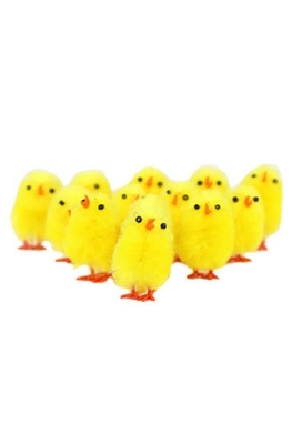 Chenille Tweety Kuikens Geel 3cm 15stuks