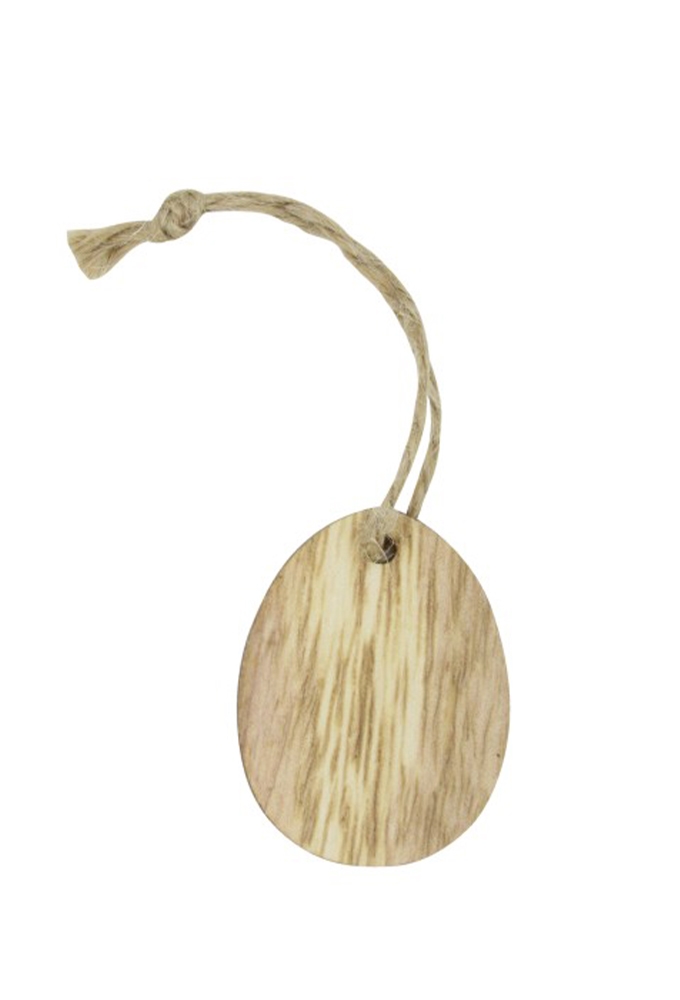 Houten Deco Easter Naturel Paas Ei & Koordje 4.5 x 3.5cm 36stuks