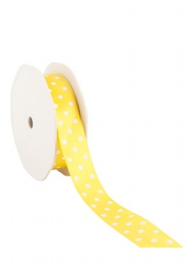 Cadeaulint Satijn Dots Geel 23mm x 20 meter