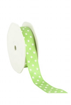 Cadeaulint Satijn Dots Groen 23mm x 20 meter
