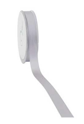 Satijn Dubbel Lint 15mm x 25 meter Zilver OP IS OP