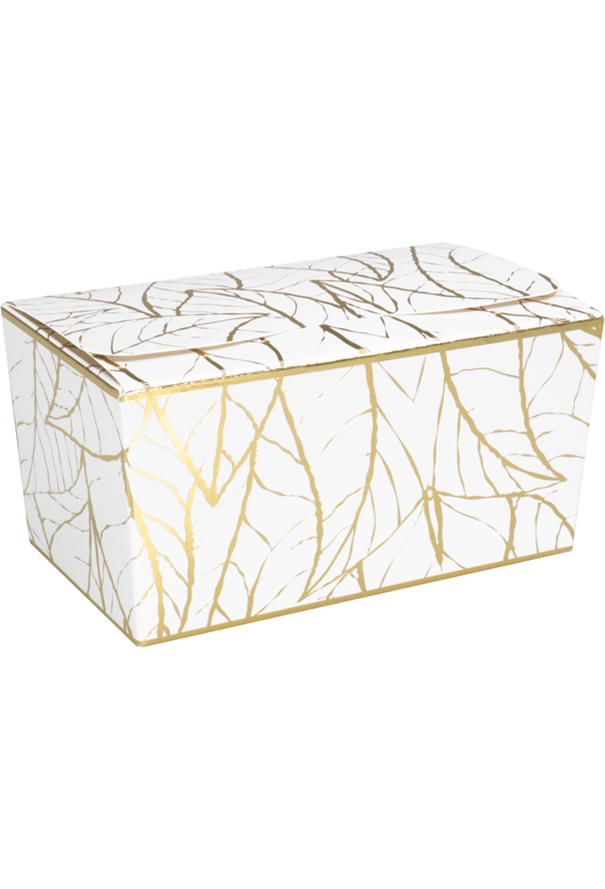 Bonbondoosjes Tumby Wit Leaves 375gr 12.5x7.3x6.2cm 25stuks OP IS OP