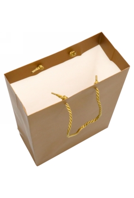 Kadotasjes Goud Mat Met Koord 22x10x29cm 25stuks