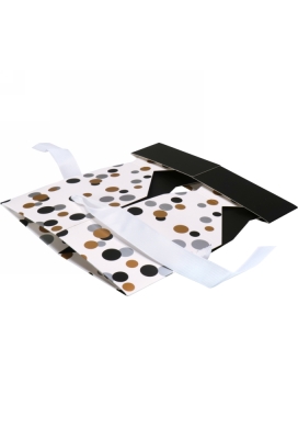 Geschenkdoos Regalo Black Gifts Dots & Wit Lint 15x15x15cm 25stuks