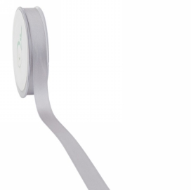 Satijn Dubbel Lint 15mm x 25 meter Zilver OP IS OP