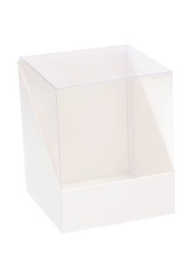 Kubusdoosje Wit Dios Met Relief Inzet PVC Venster 10x10x12cm 9 stuks