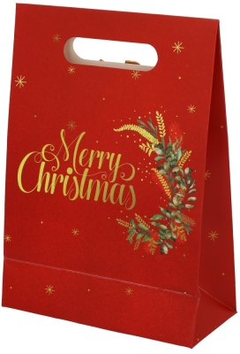 Luxe Kersttas Merry Christmas Rood 15x6.5x19.6cm 12stuks