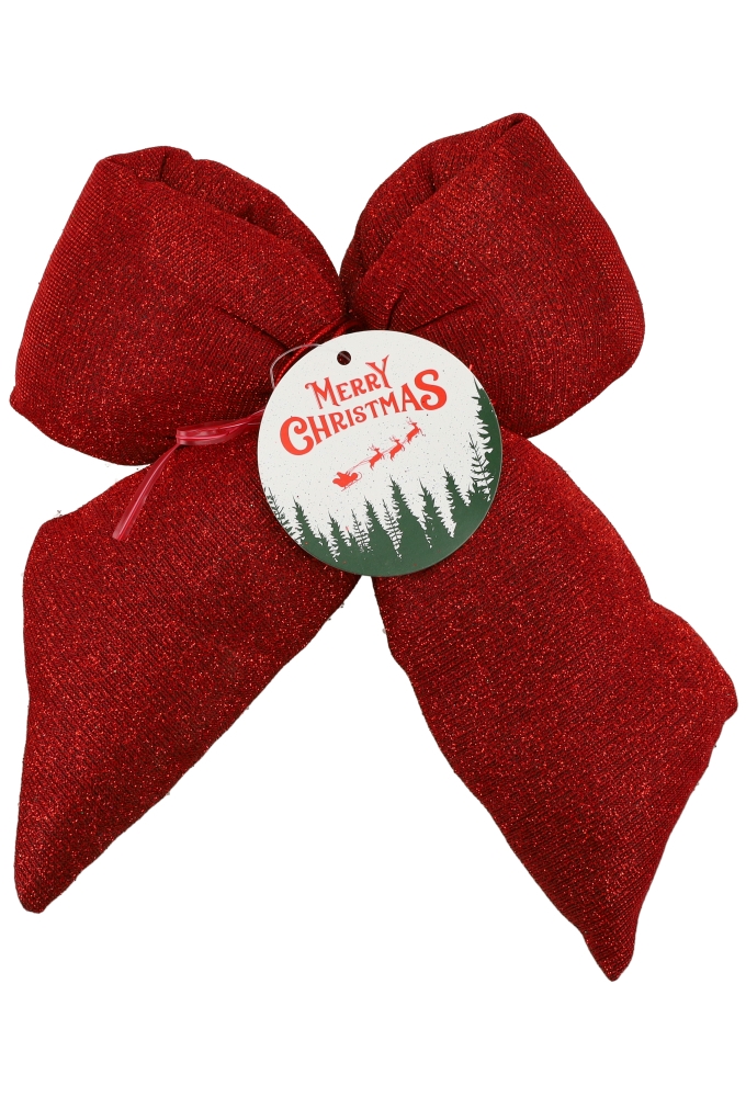 Strik Vellino Bolle Glitter Velvet Rood Met 2 lussen 17x21cm 1 stuks