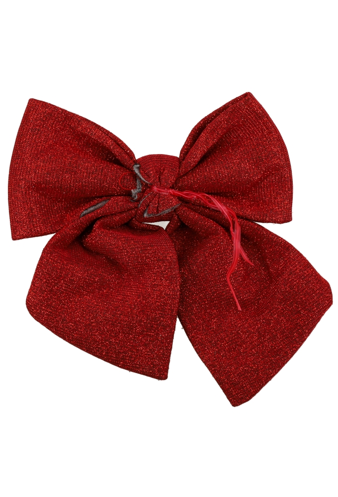 Decoratie Strik Lindos Rood Glitter 22x25cm 1 stuks