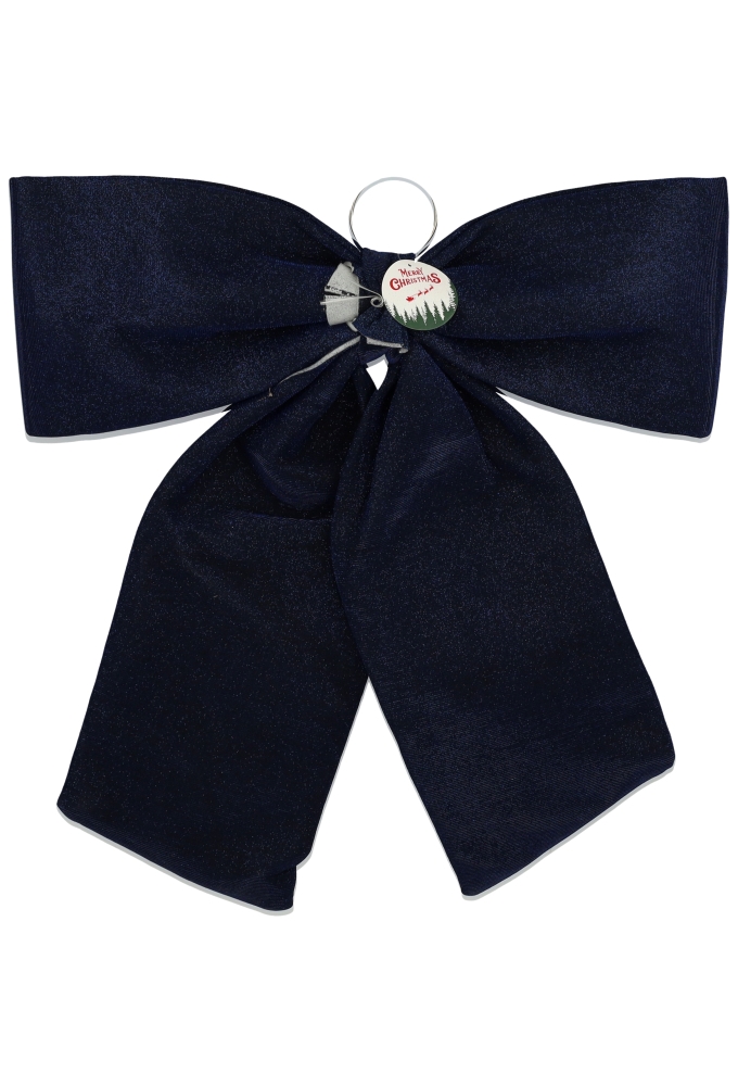 Decoratie Strik Lindos Blauw Glitter 60x63cm 1stuks