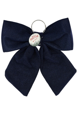 Decoratie Strik Lindos Blauw Glitter 34x36cm 1stuks