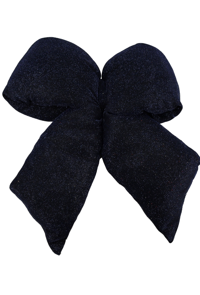 Strik Vellino Bolle Glitter Velvet Blauw Met 2 lussen 24x28cm 1 stuks