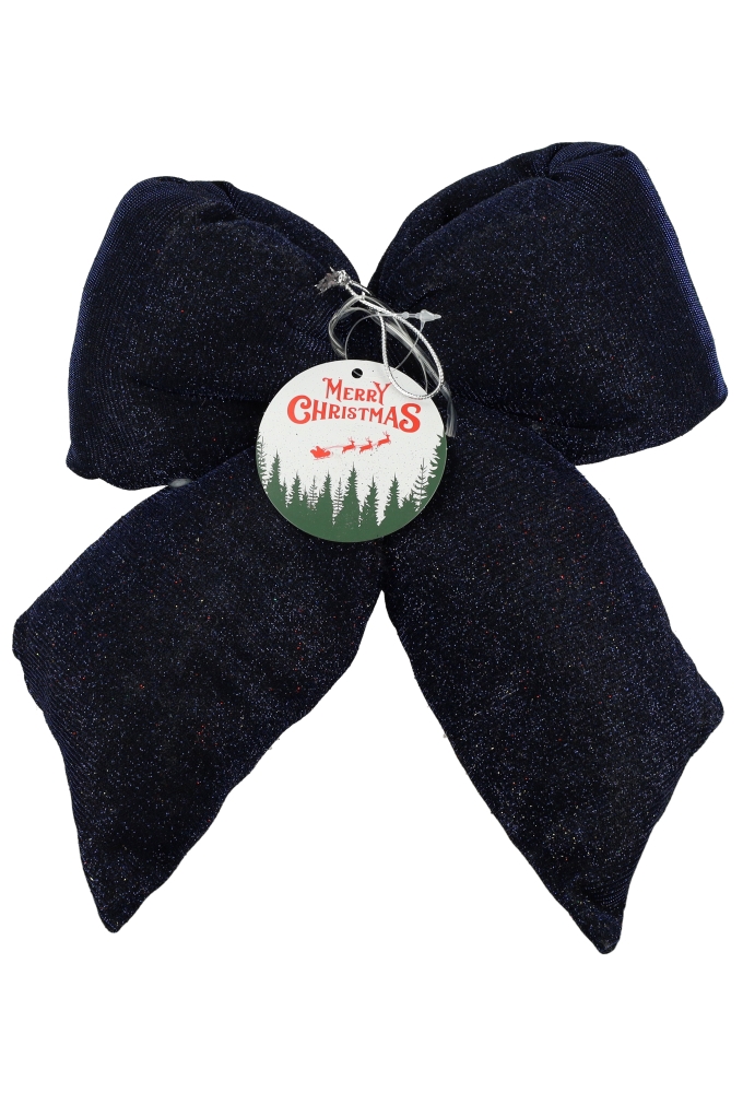 Strik Vellino Bolle Glitter Velvet Blauw Met 2 lussen 24x28cm 1 stuks