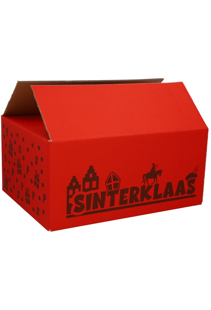 Geschenkdoos Rood Sinterklaas 38x28x17.5cm 15stuks