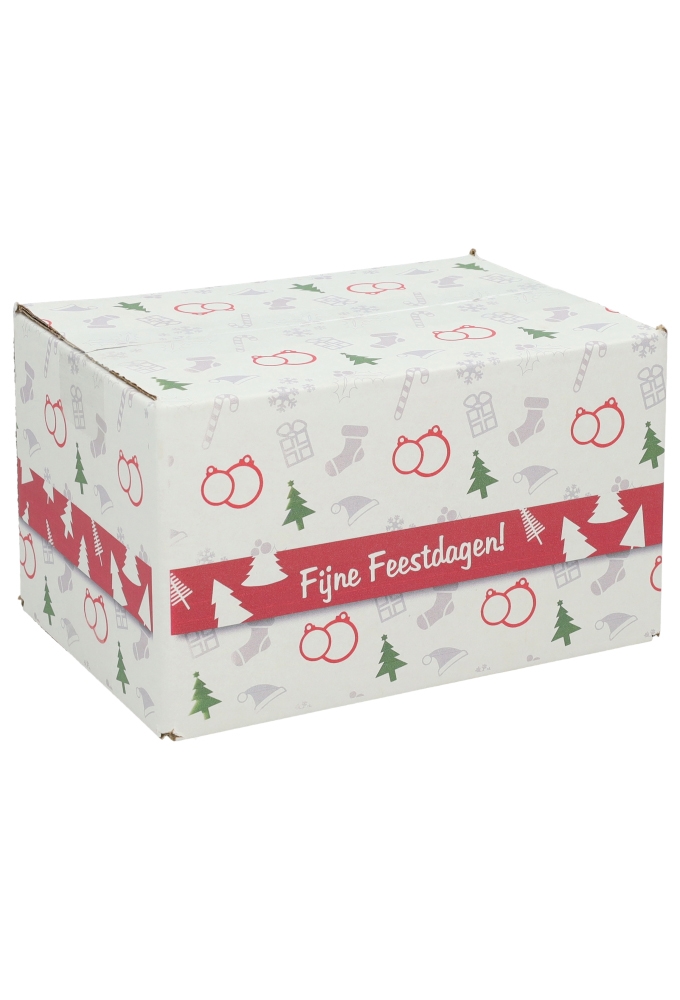 Kerstpakketdozen Fijne Feestdagen 21.5x15x12cm 30stuks