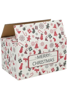 Kerstpakketdozen Merry Christmas 21.5x15x12cm 30stuks