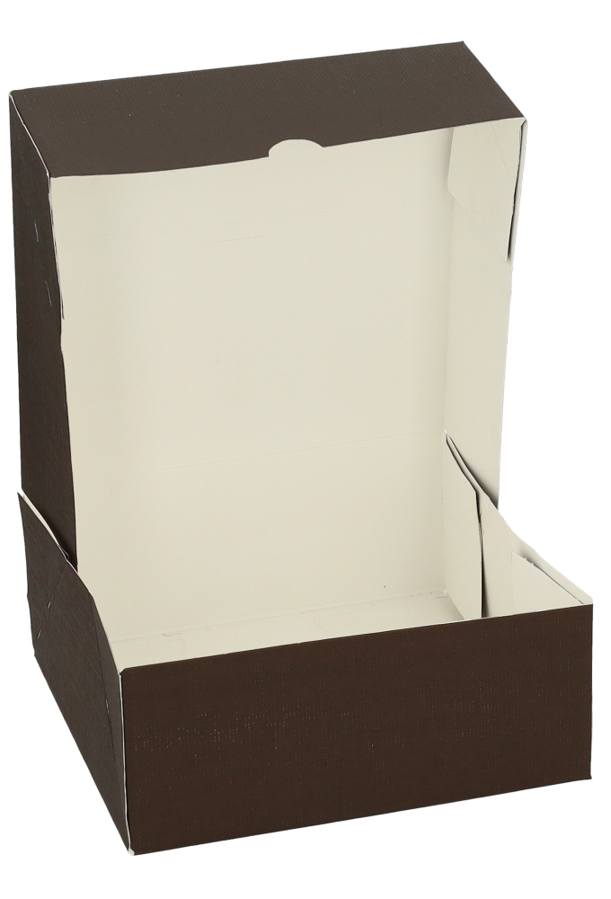 Gebaksdoos Chocolate Met Klep 18x18x7.5cm 275gram 50stuks