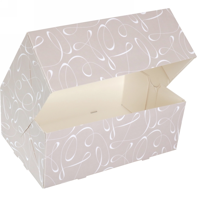 Gebaksdoos Swirl Met Klep 24x16x9cm 250gram 100stuks OP IS OP