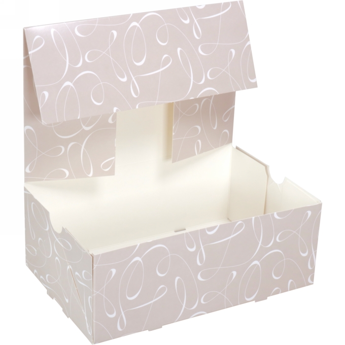 Gebaksdoos Swirl Met Klep 24x16x9cm 250gram 100stuks OP IS OP