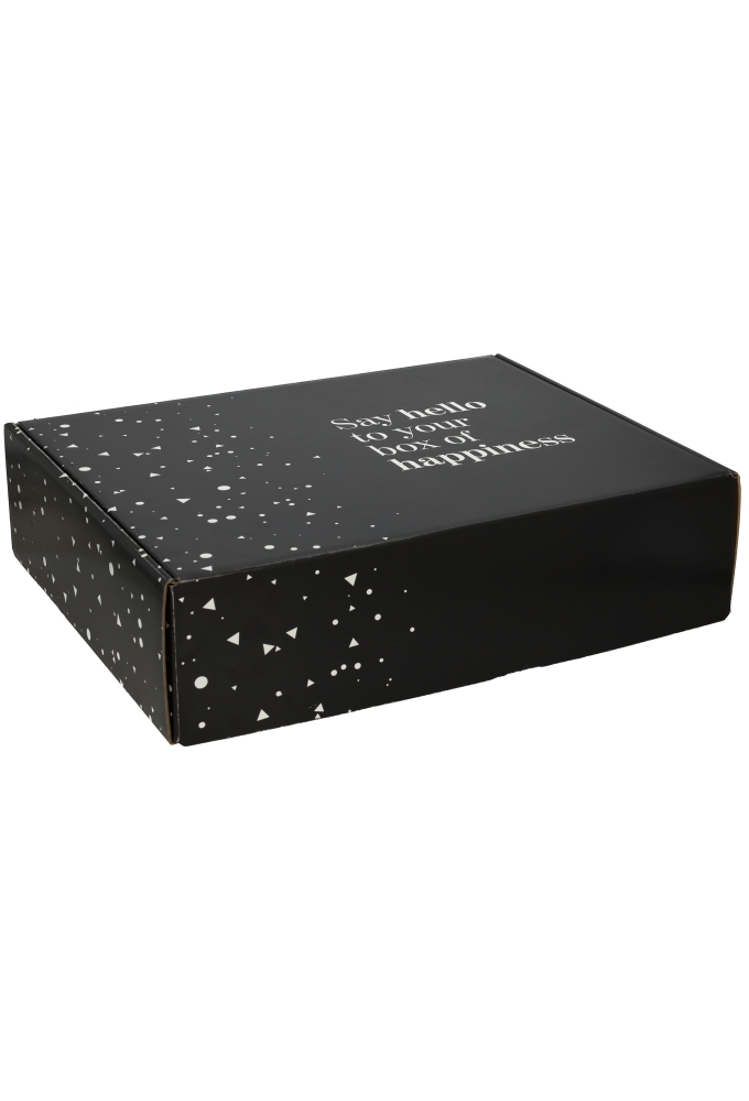 Geschenkdozen Happness Klepdoos Black 46x36x11.5cm 14st