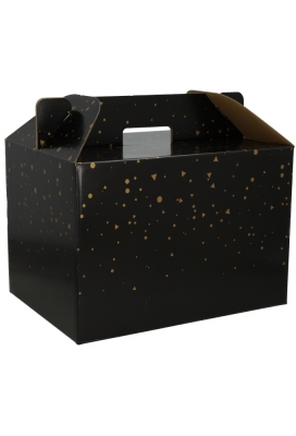 Geschenkdoos Draagbox Black Dots 37x27x24cm 15stuks