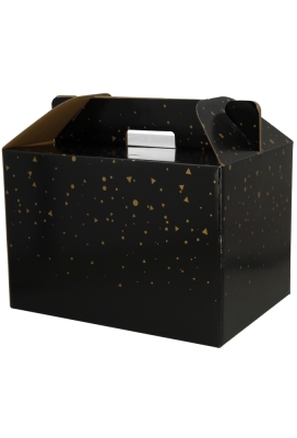 Geschenkdoos Draagbox Black Dots 37x27x24cm 15stuks