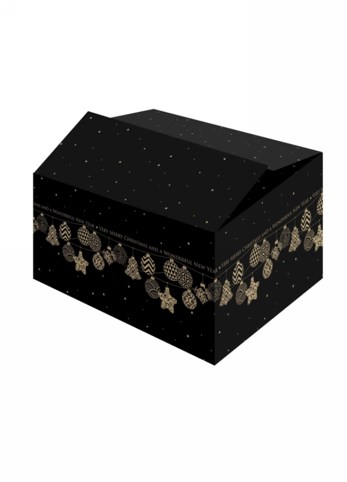 Kerstpakketdozen Garland Black 59x39x30cm 15stuks