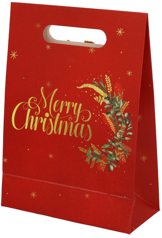 Luxe Kersttas Merry Christmas Rood 19.5x8.6x27cm 12stuks